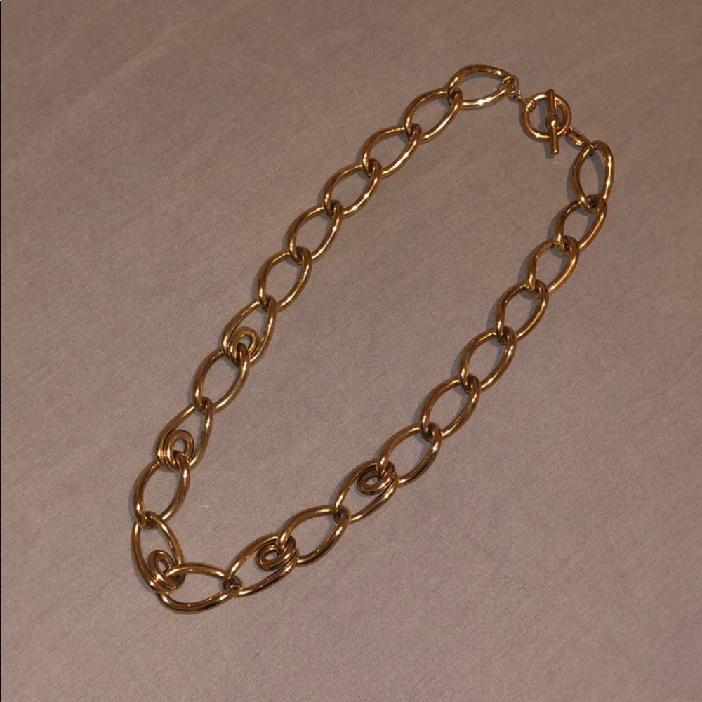 Gold fossil necklace